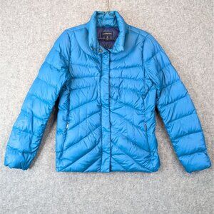 Lands' End Womens XS Blue Lightweight Down Puffer Jacket Winter Coat